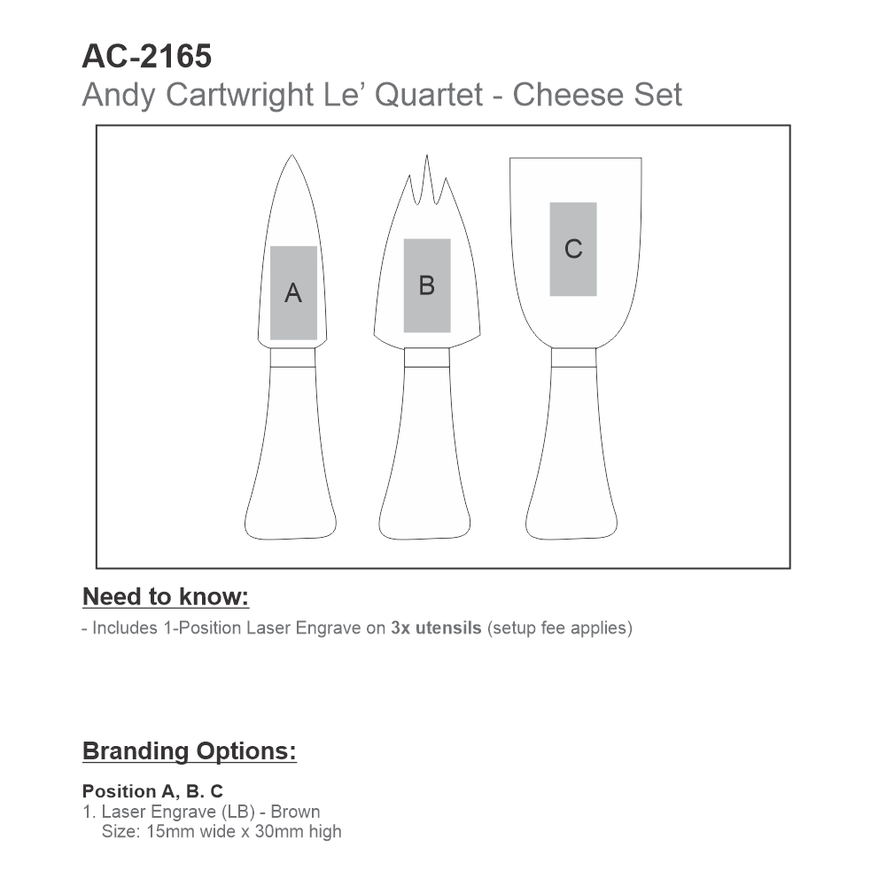 Andy Cartwright Le Quartet Brandable Cheese Set in Natural