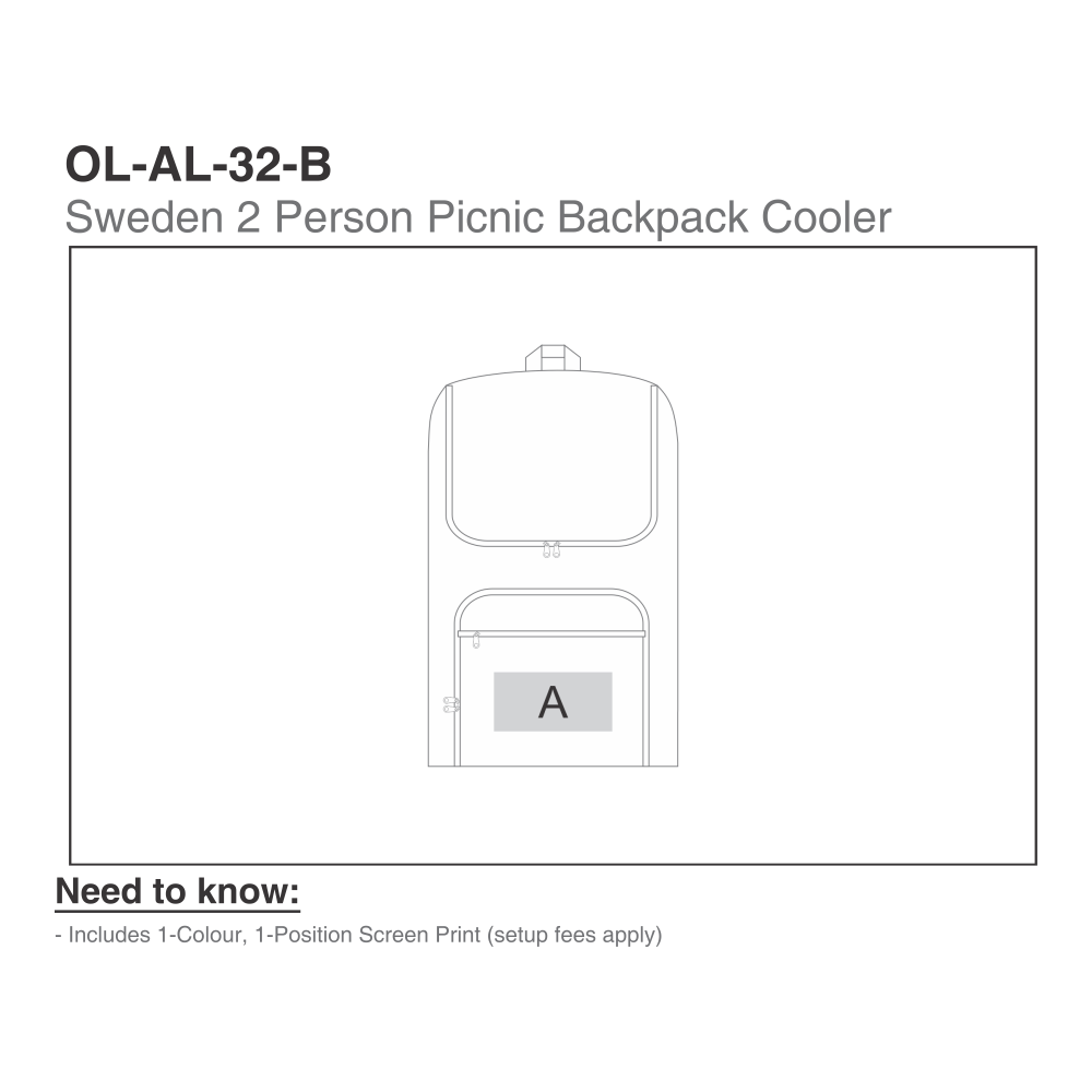 Sweden Backpack Brandable Cooler Bag in Black