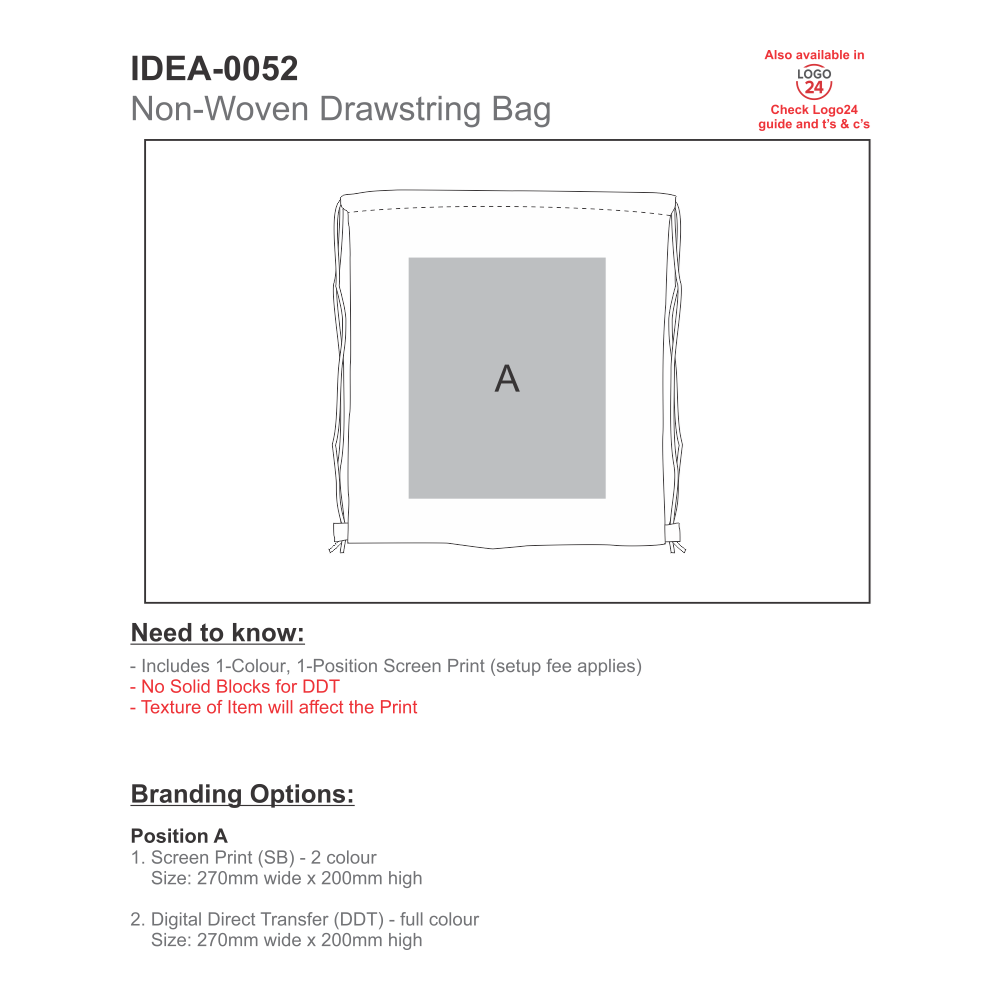 Whitefield Brandable Drawstring Bag