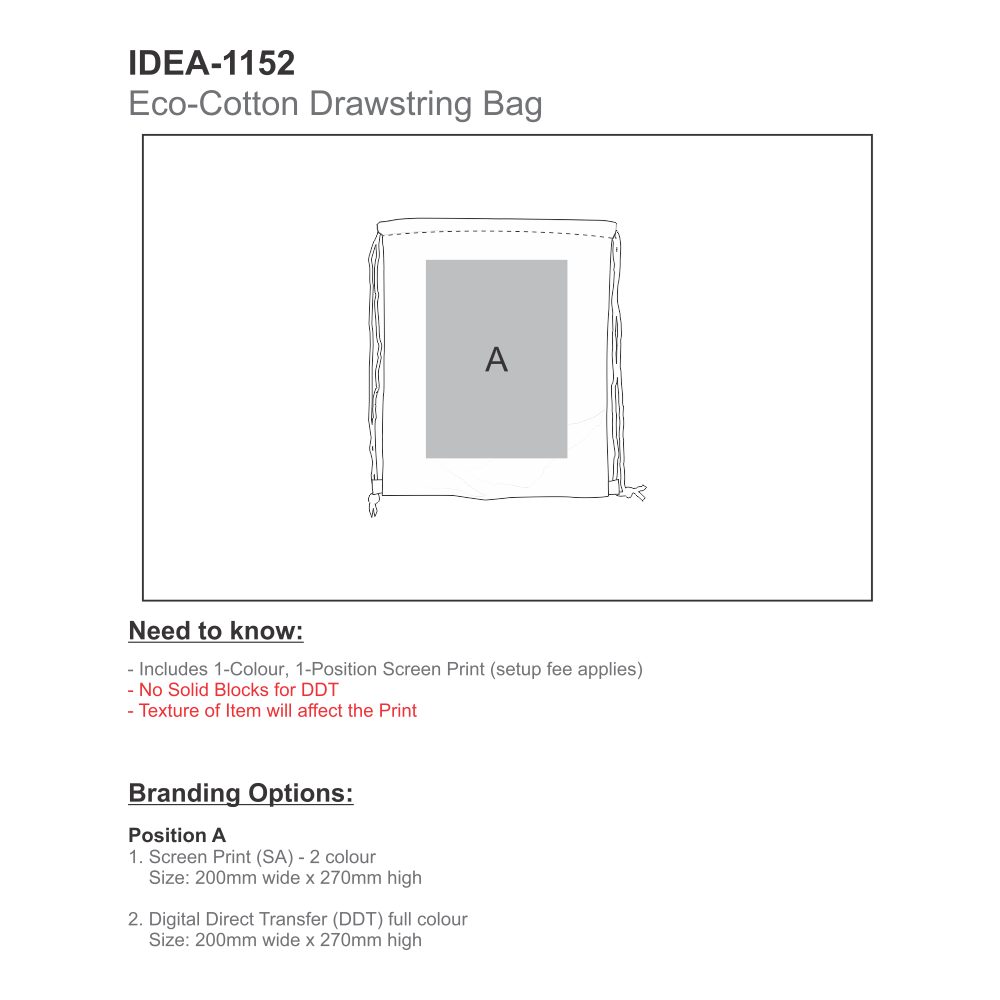 Eco-Cotton Brandable Drawstring Bag in Natural