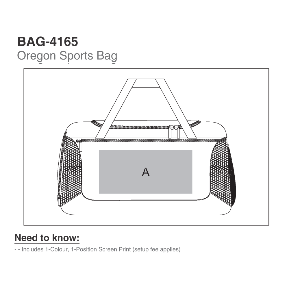 Oregon Brandable Sports Bag in Black