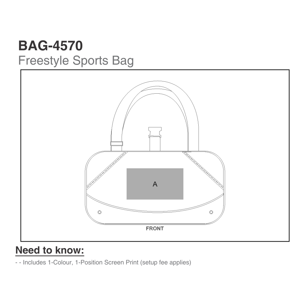 Freestyle Brandable Sports Bag in Black and Grey