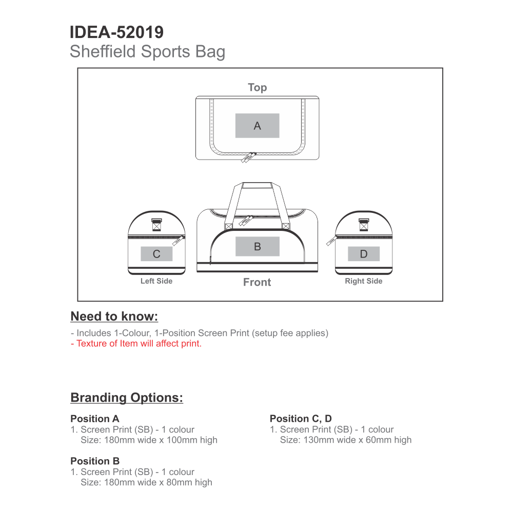 Sheffield Brandable Sports Bag