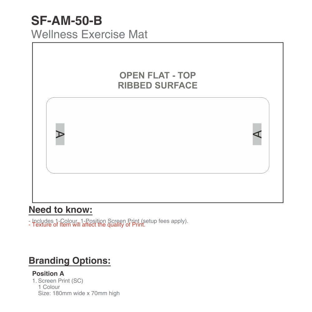 Wellness Brandable Exercise Mat in Black