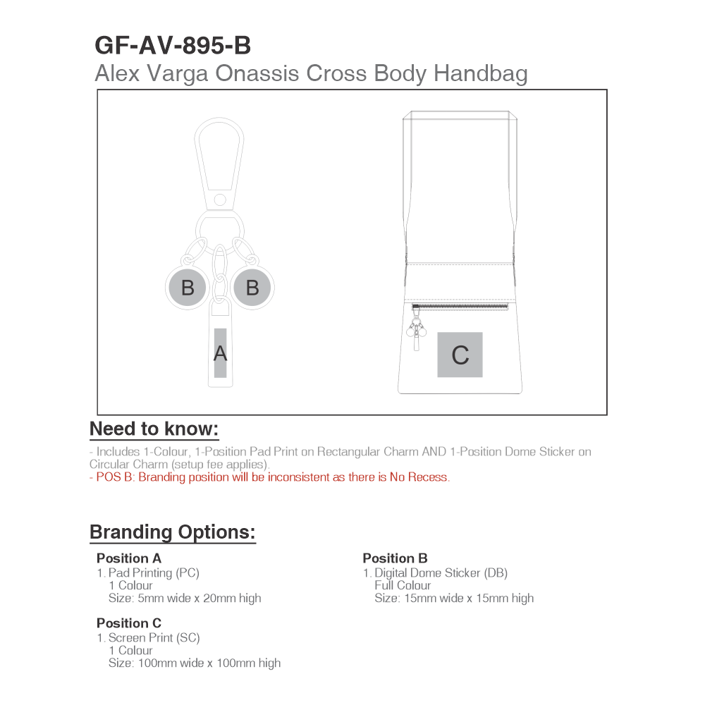 Alex Varga Onassis Brandable Crossbody Handbag