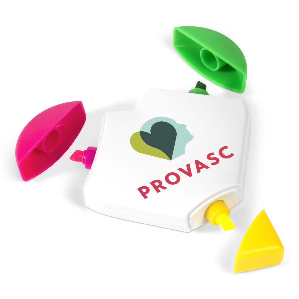 Heart Brandable Highlighter in White with Coloured Lids