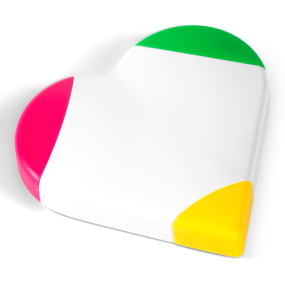 Heart Brandable Highlighter in White with Coloured Lids