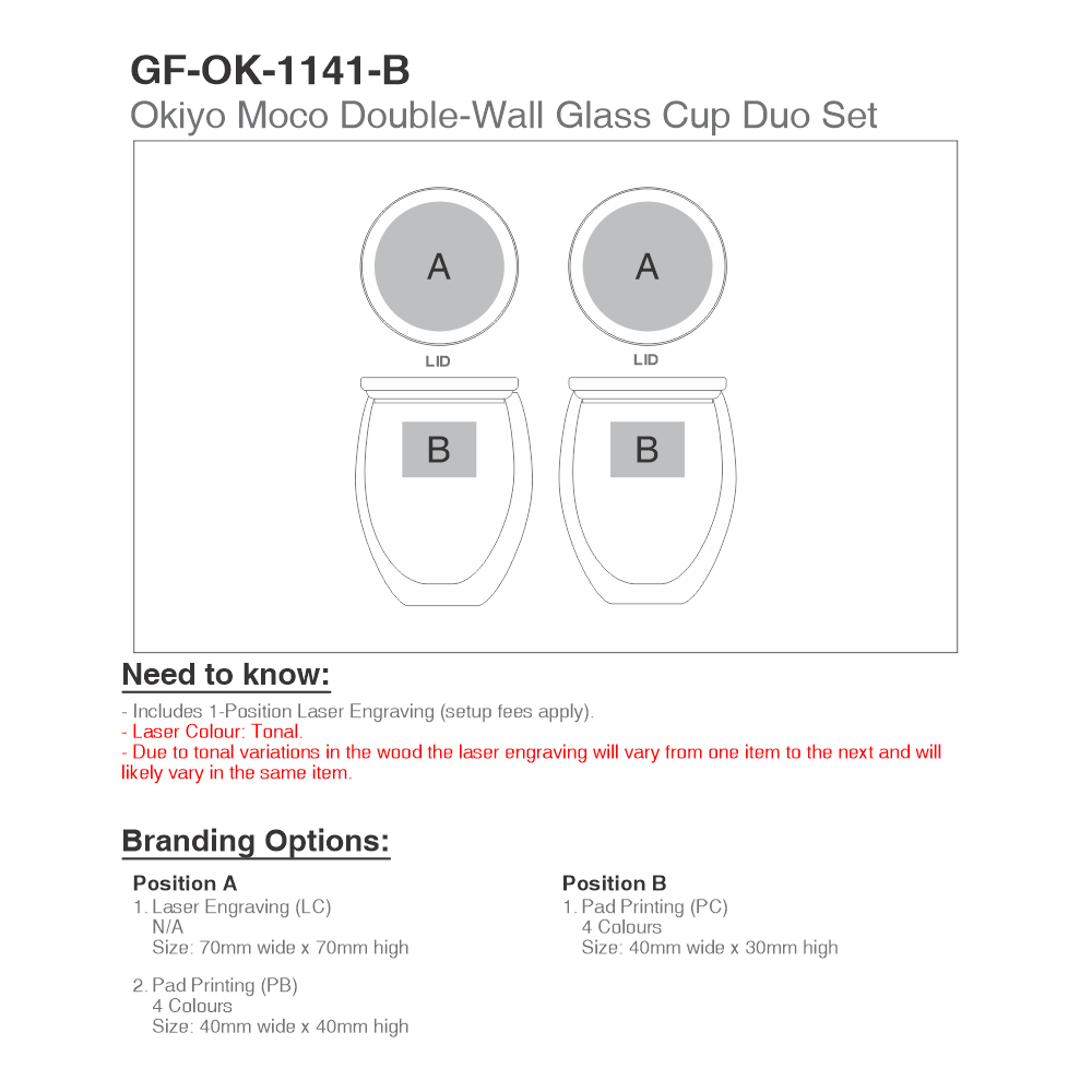 Okiyo Moco Duo Set Brandable Insulated Cup in Natural