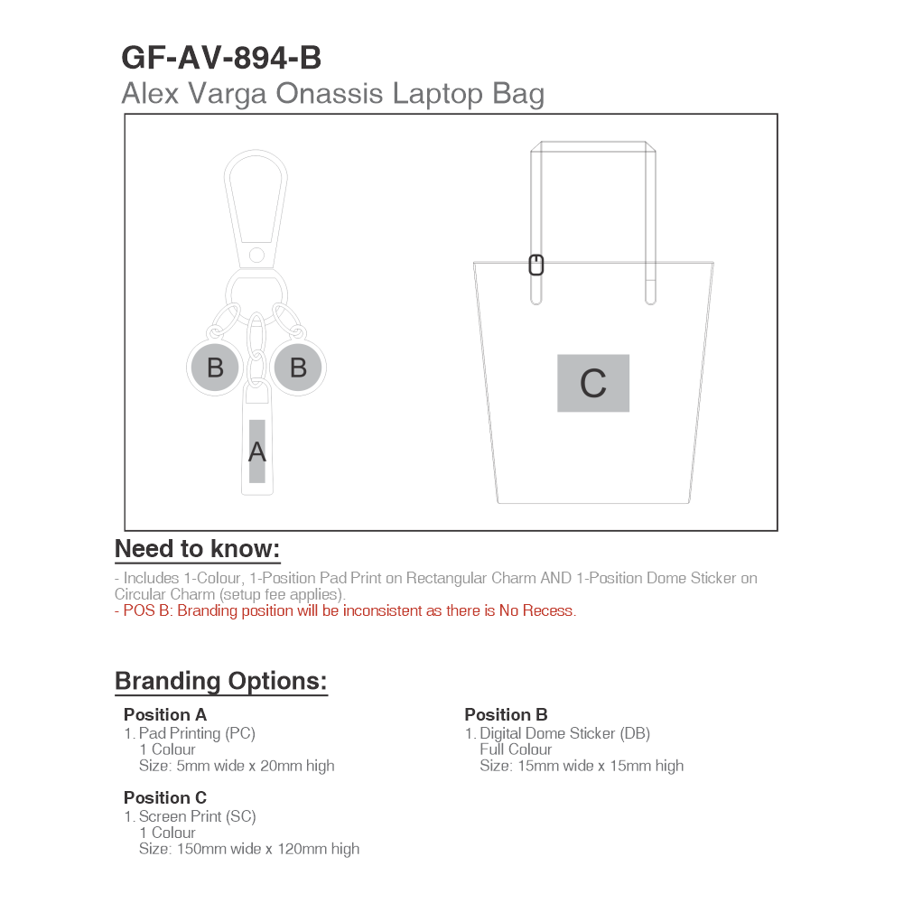 Alex Varga Onassis Brandable Laptop Bag