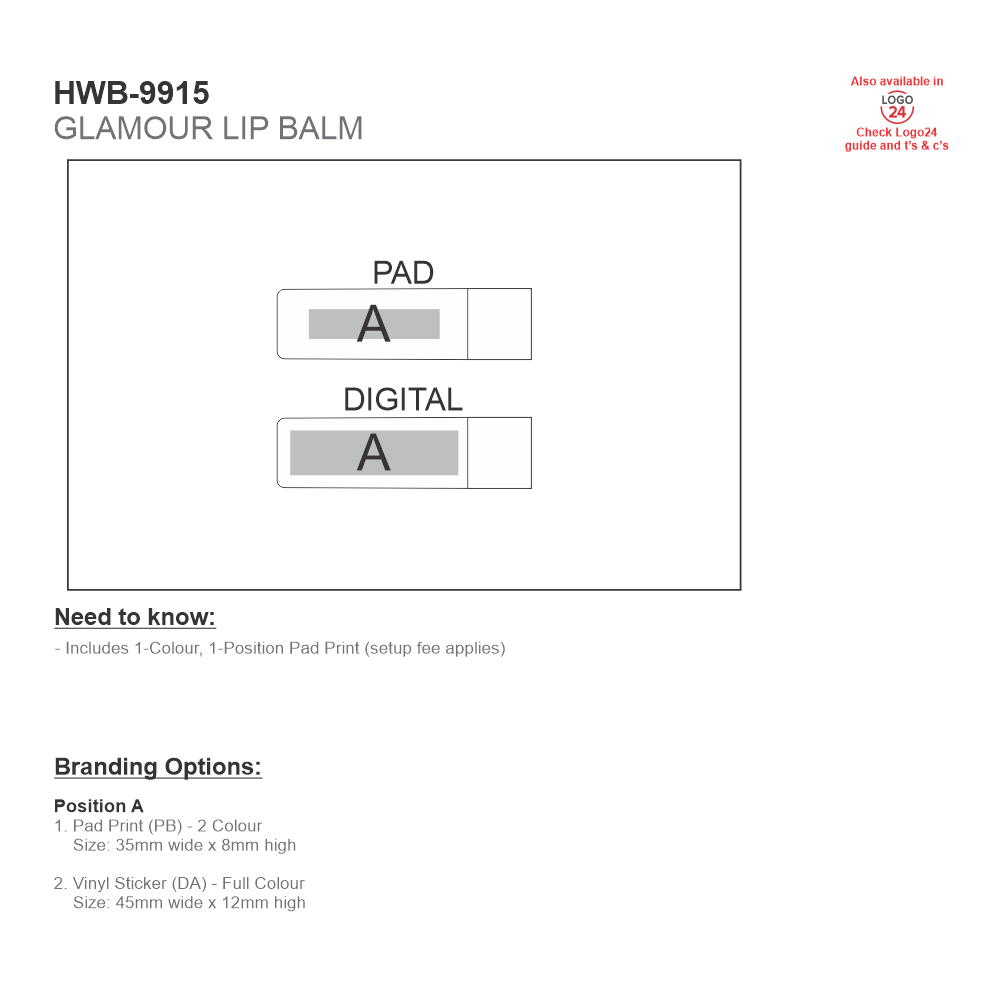Glamourline Brandable Lip Balm