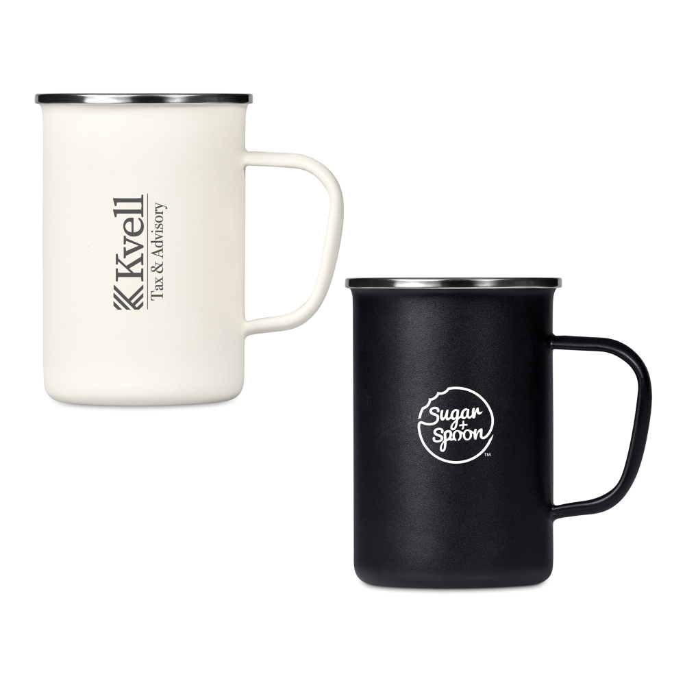 Serendipio Canyon Enamel Brandable Mug in Black
