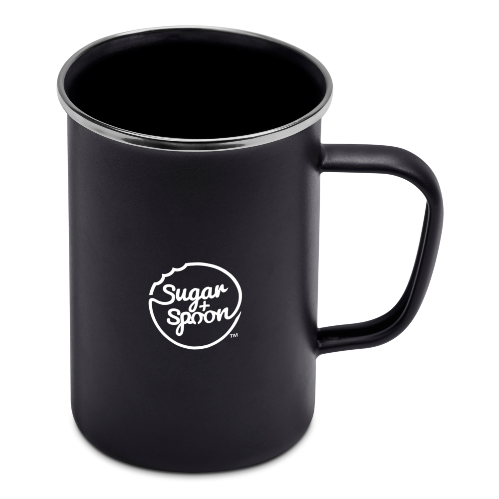Serendipio Canyon Enamel Brandable Mug in Black