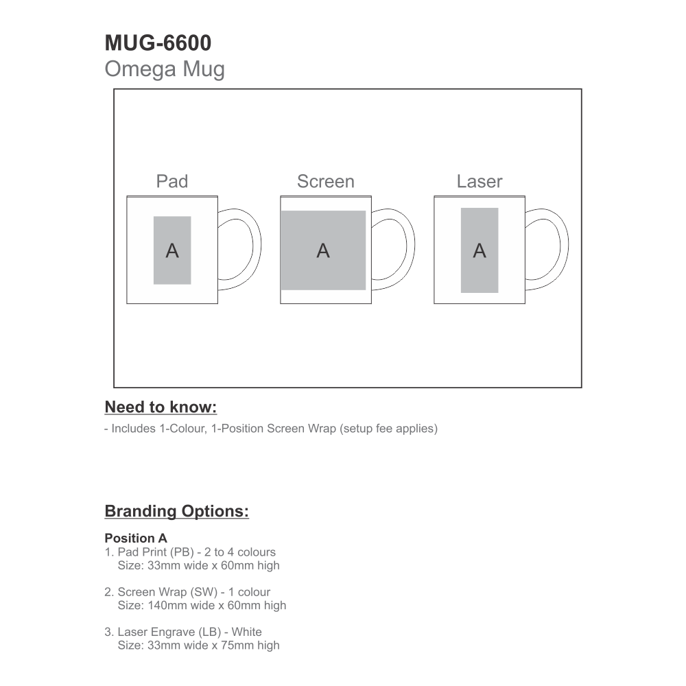 Omega Ceramic Brandable Mug