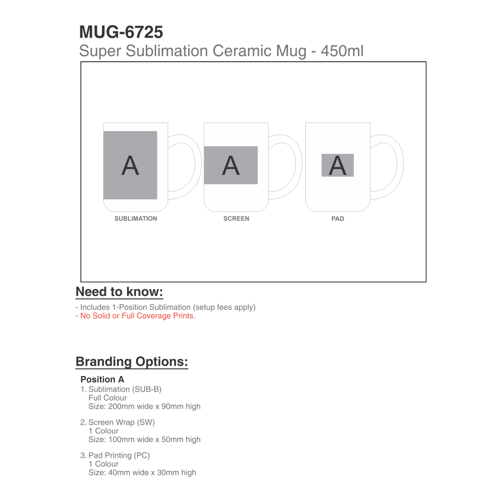 Super Sublimation Ceramic Brandable Mug in White