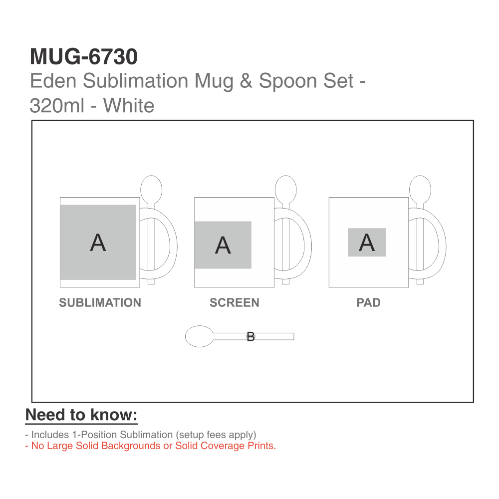 Eden Sublimation Ceramic Brandable Mug in White