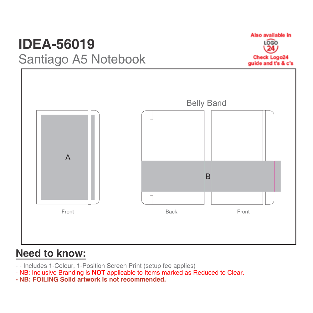 Santiago A5 Brandable Notebook