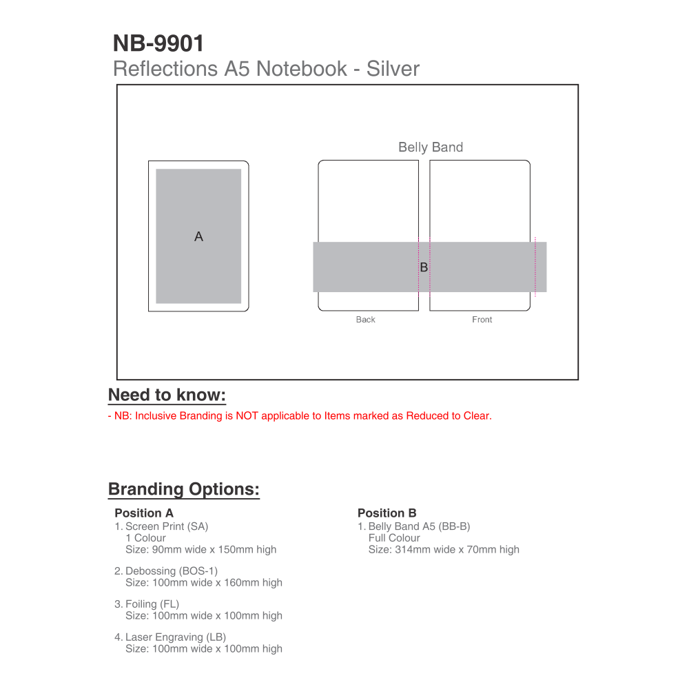 Reflections A5 Brandable Notebook