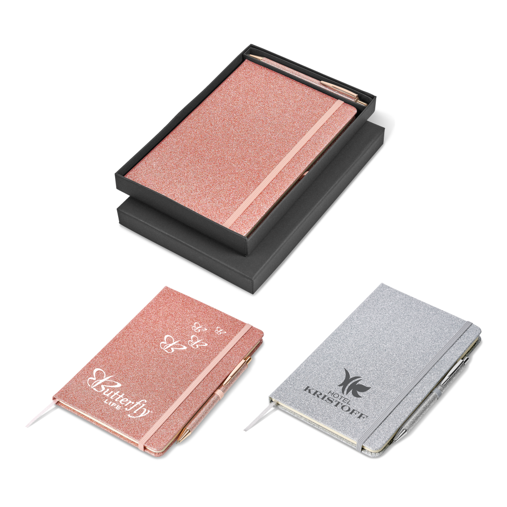 Sparkle A5 Brandable Notebook Pen Set