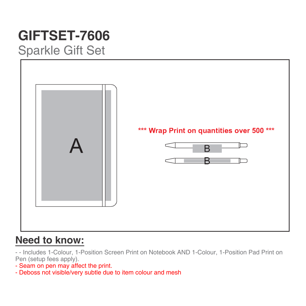 Sparkle A5 Brandable Notebook Pen Set