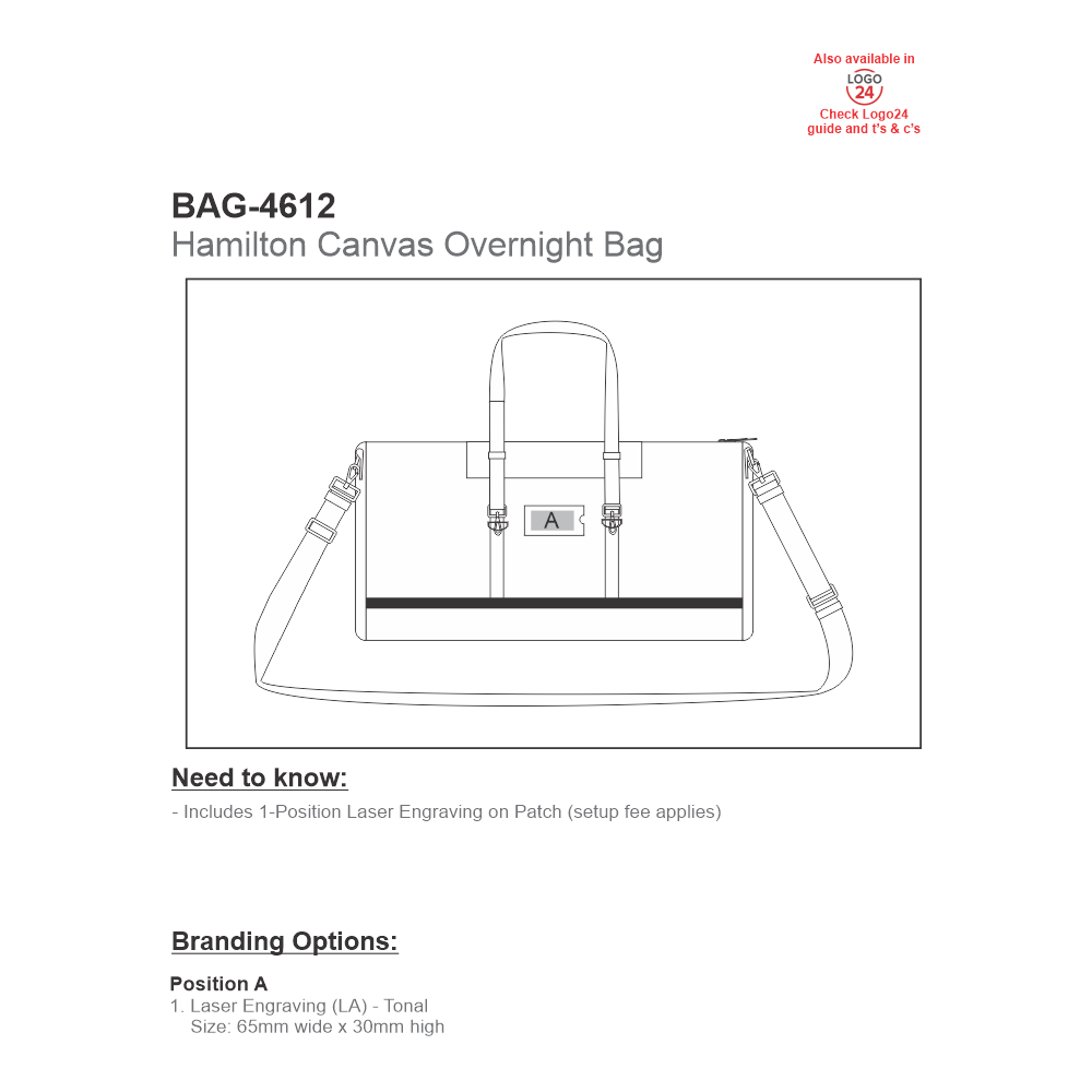 Hamilton Canvas Brandable Overnight Bag