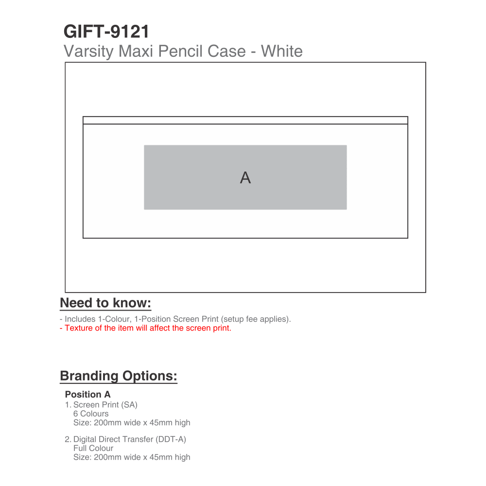 Varsity Maxi Brandable Pencil Case