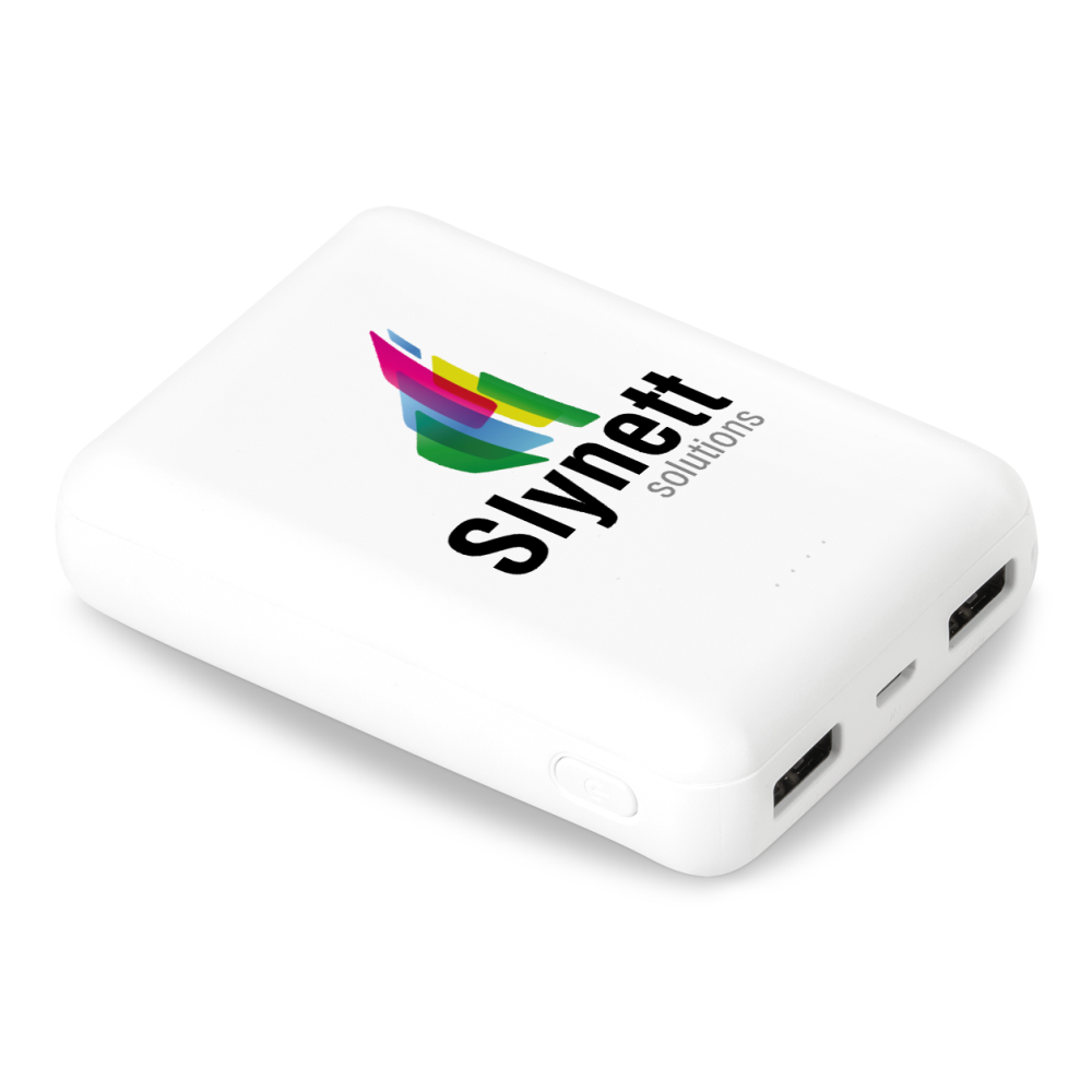 Dynamic 10000mAh Brandable Power Bank in White