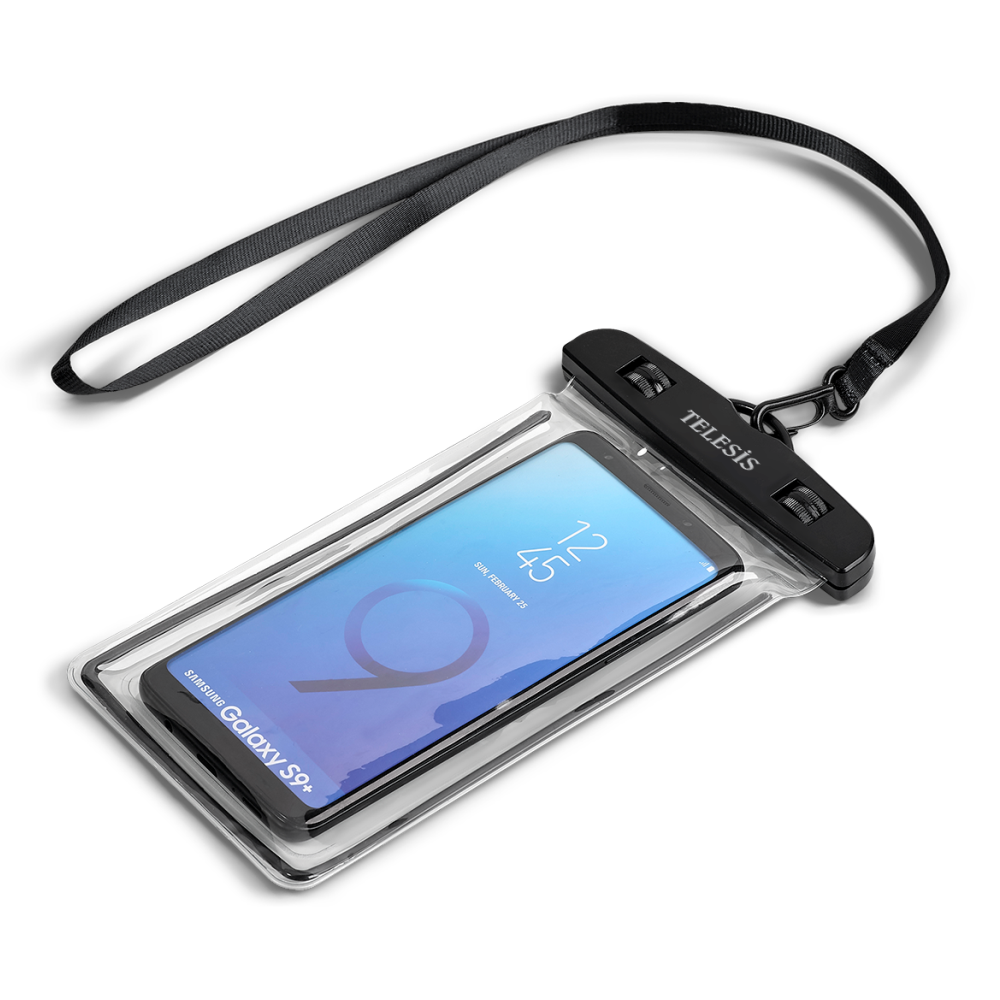 Sunsation Waterproof Brandable Phone Pouch in Clear and Black