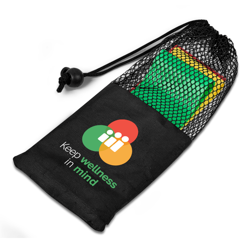 Workout Set Brandable Resistance Band in Red, Yellow and Lime Bands