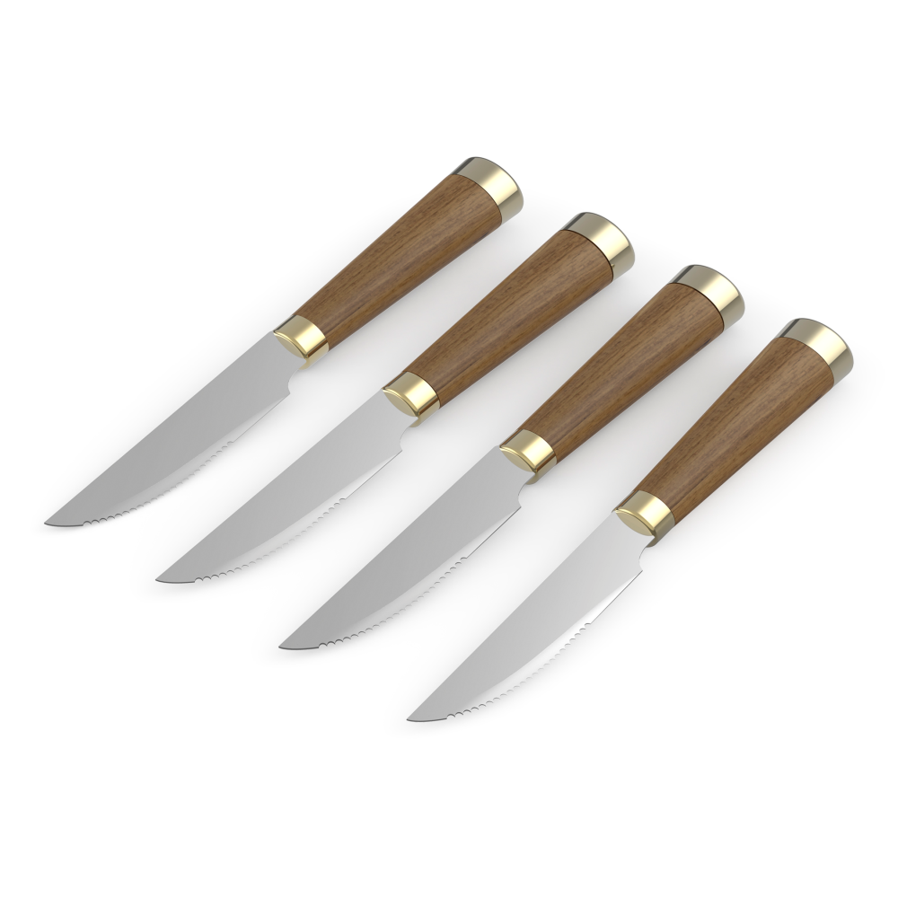 Andy Cartwright Afrique Dusk Brandable Steak Knife Set in Natural and Gold