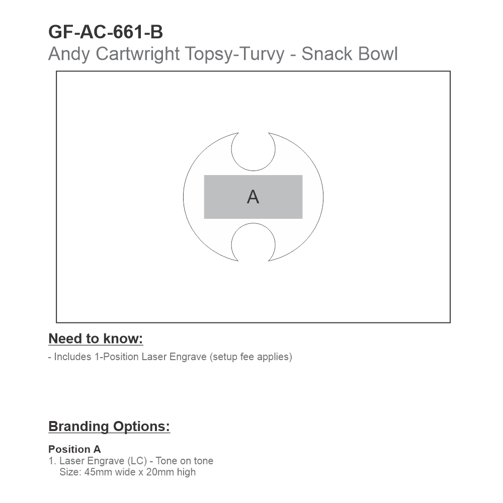 Andy Cartwright Topsy-Turvy Brandable Snack Set in Grey