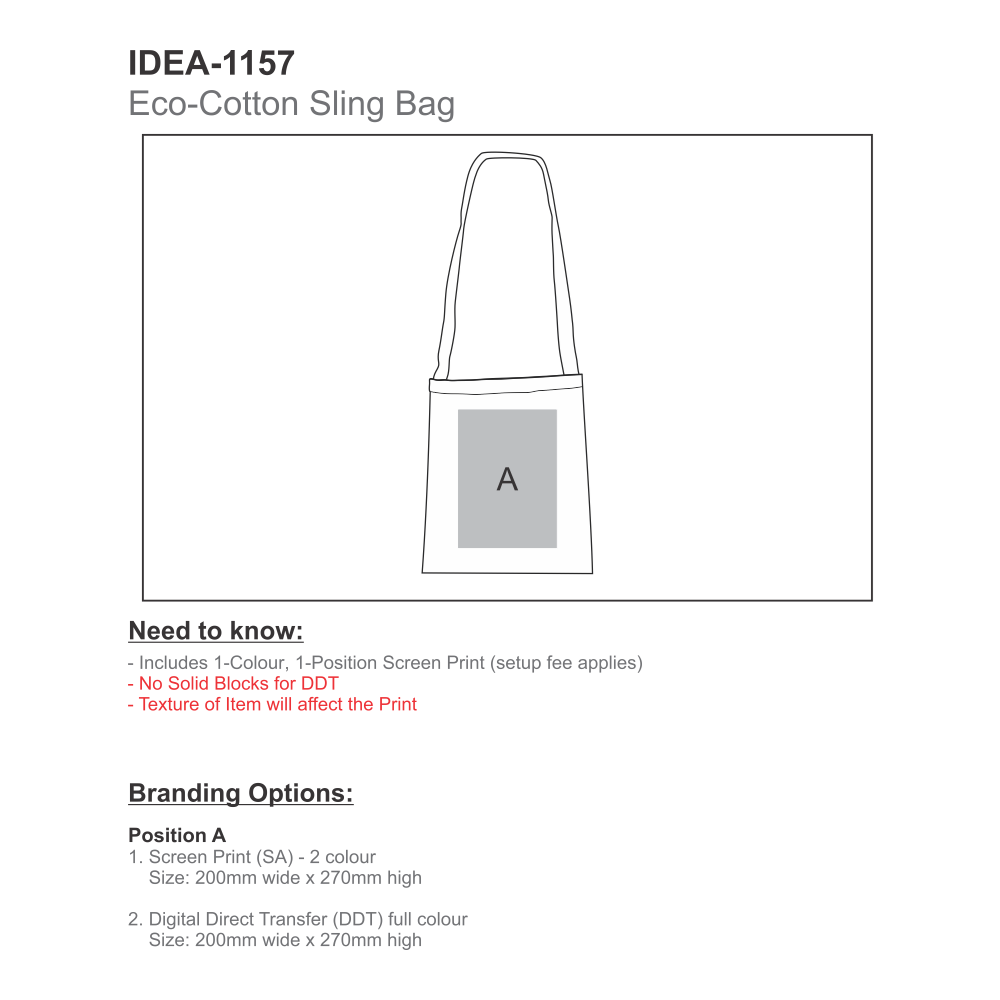 Eco-Cotton Brandable Sling Shopper Bag in Natural