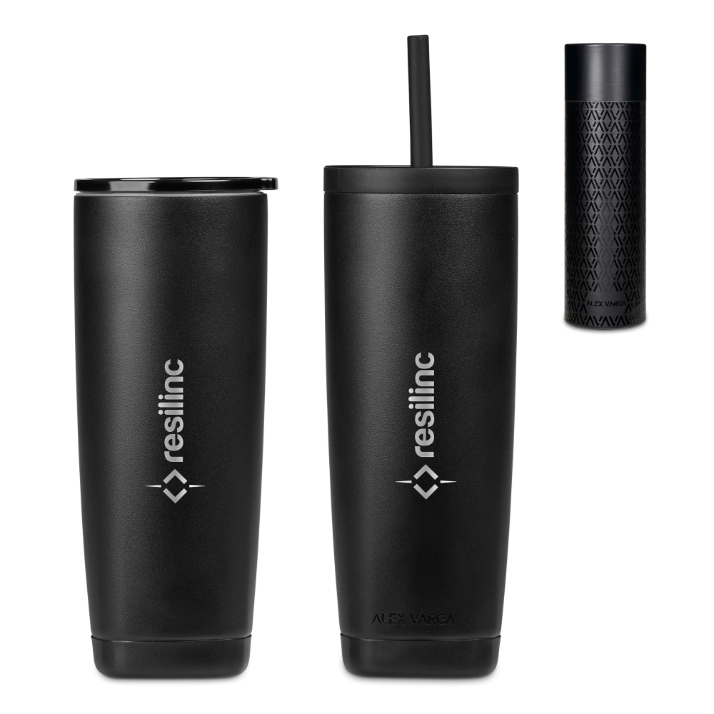 Alex Varga Aurelian 2-In-1 Vacuum Stainless Steel Brandable Tumbler in Black