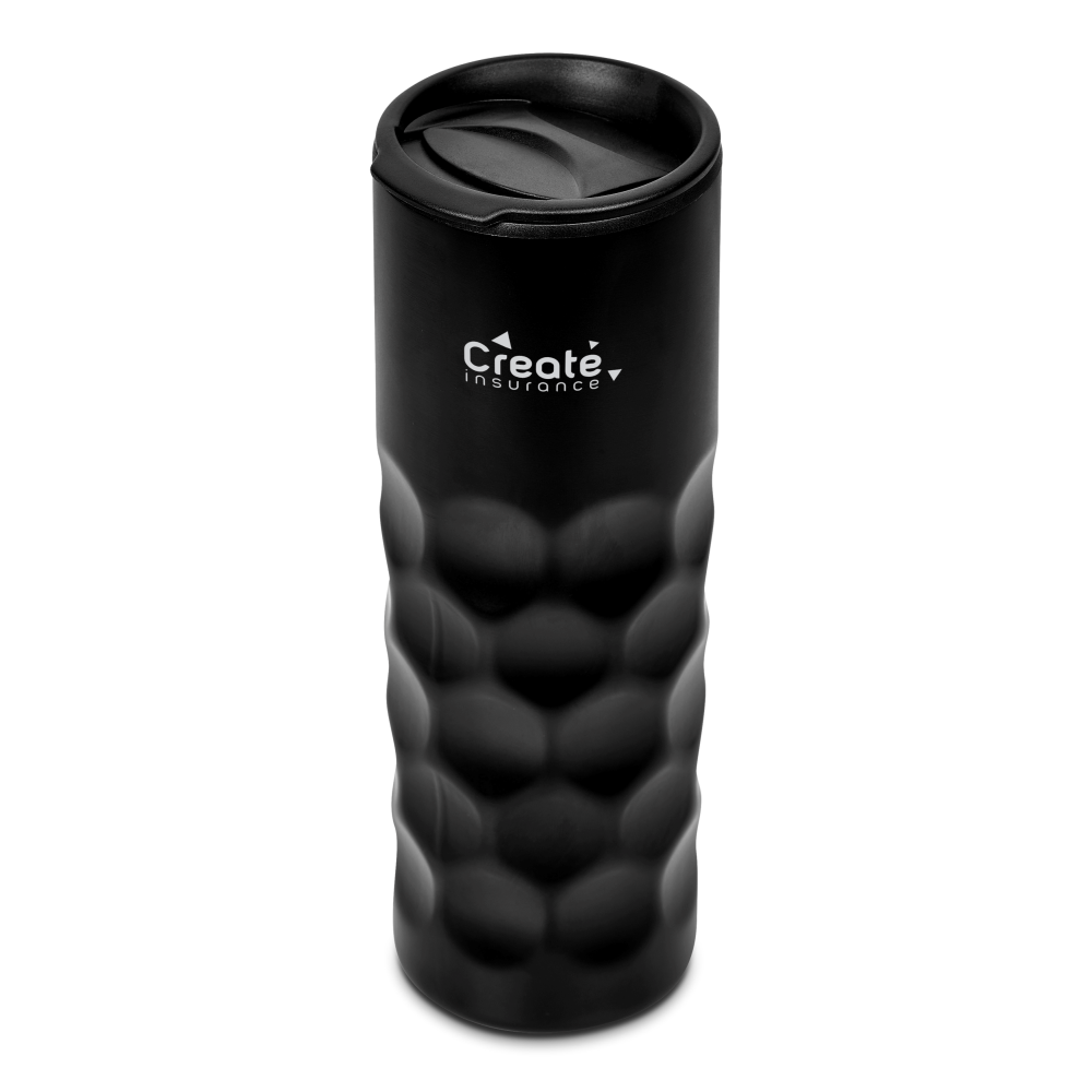 Serendipio Meteor Double-Wall Stainless Steel and Plastic Brandable Tumbler in Black