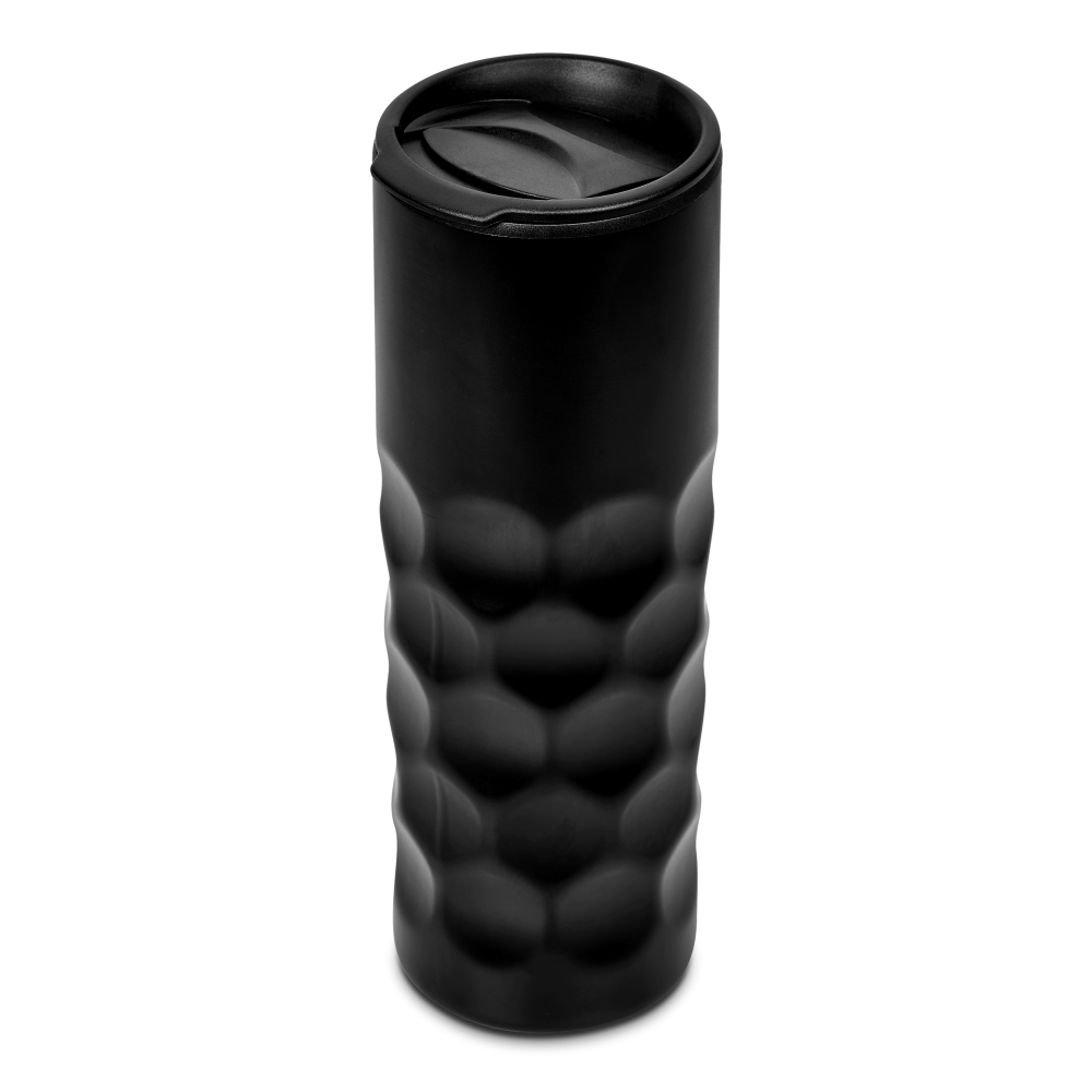 Serendipio Meteor Double-Wall Stainless Steel and Plastic Brandable Tumbler in Black