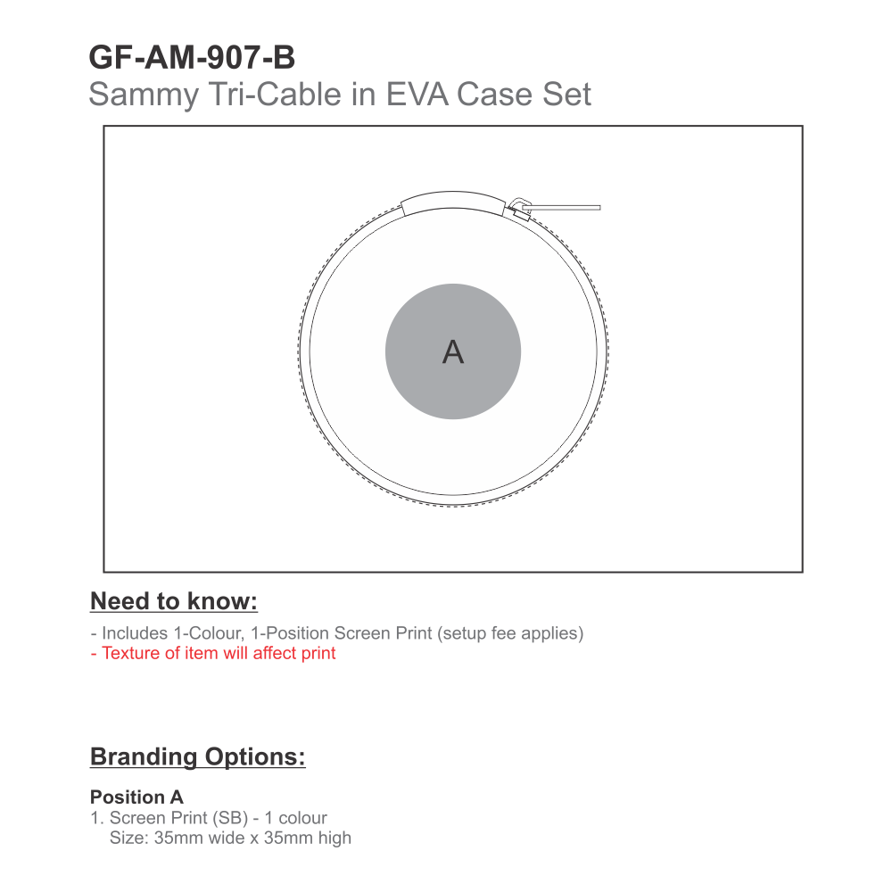 Sammy Tri-Cable Brandable USB Charger