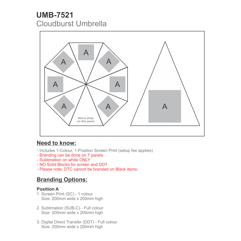 Cloudburst Brandable Umbrella