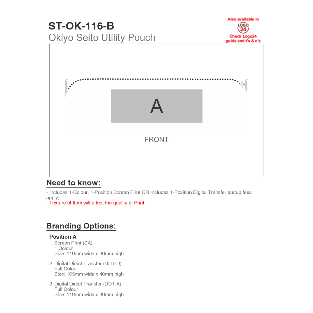 Okiyo Seito Cotton Brandable Utility Pouch in Natural