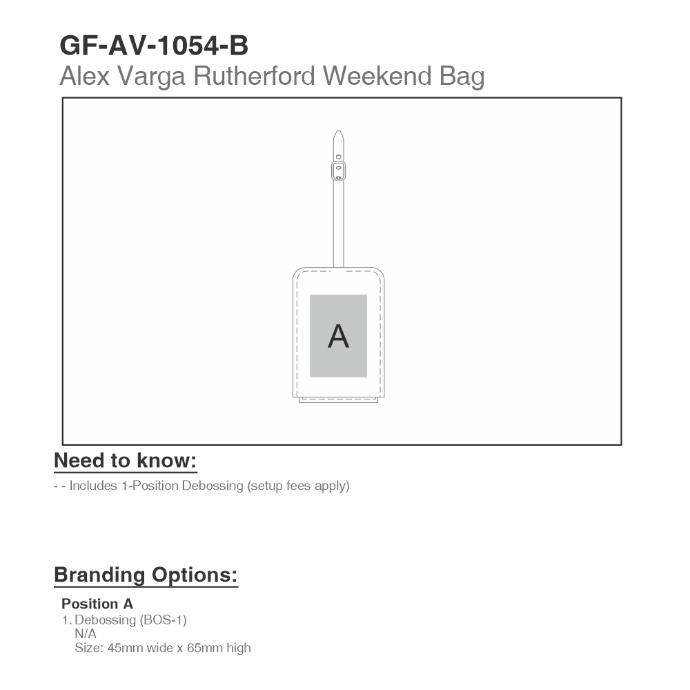 Alex Varga Rutherford Brandable Weekend Bag