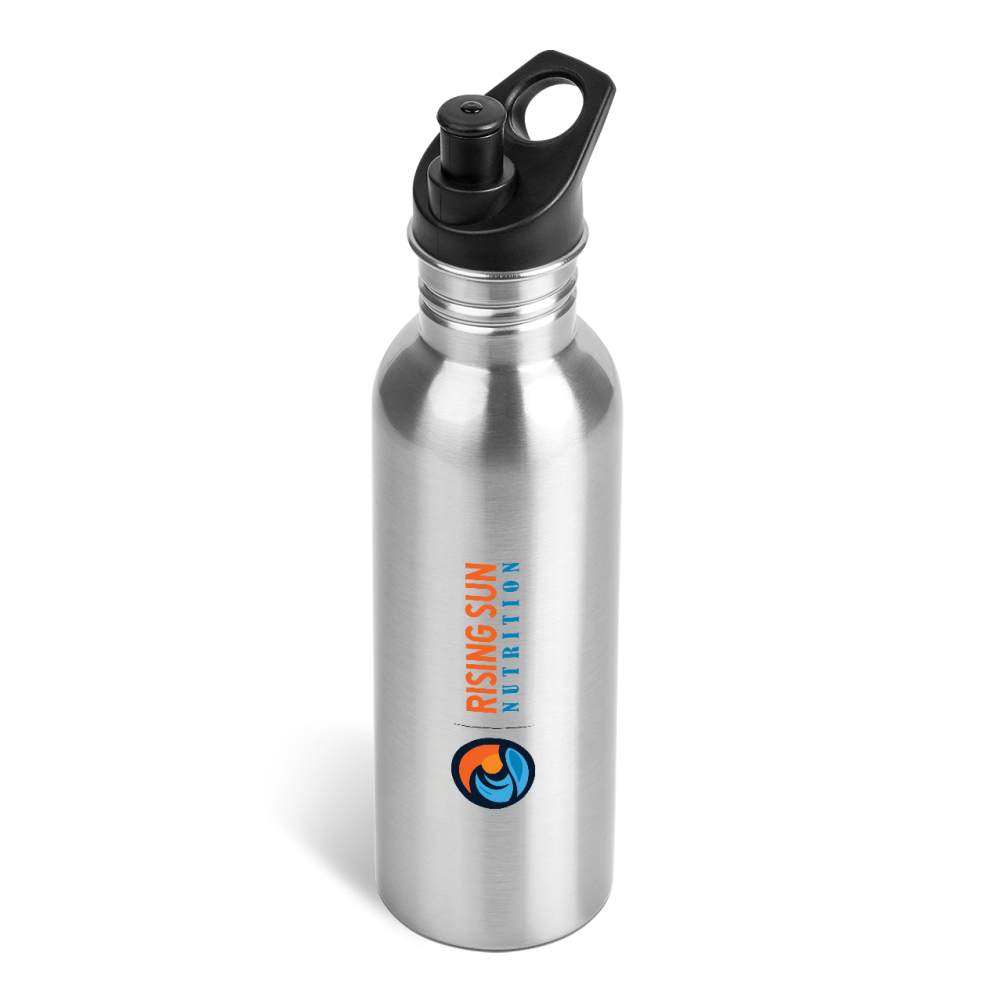 Vasco Stainless Steel Brandable Water Bottle in Silver with Black Top