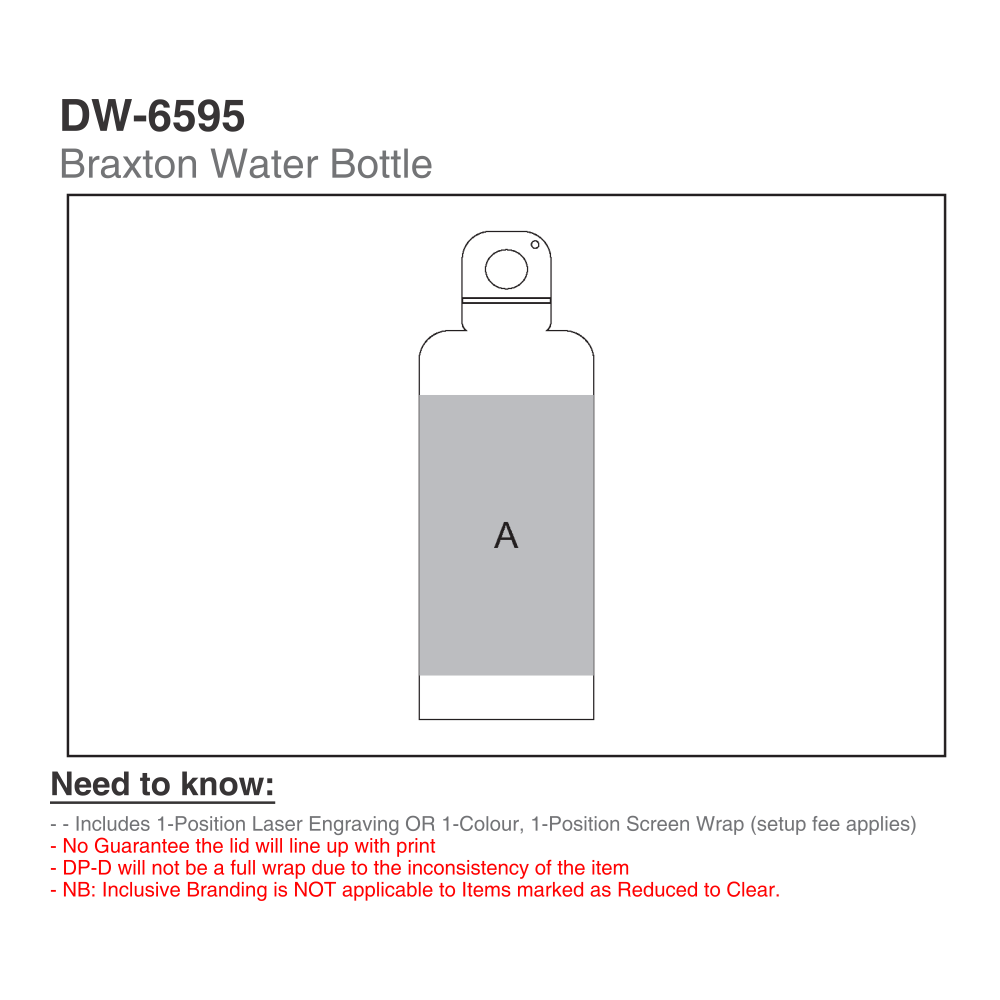 Braxton Aluminium Brandable Water Bottle