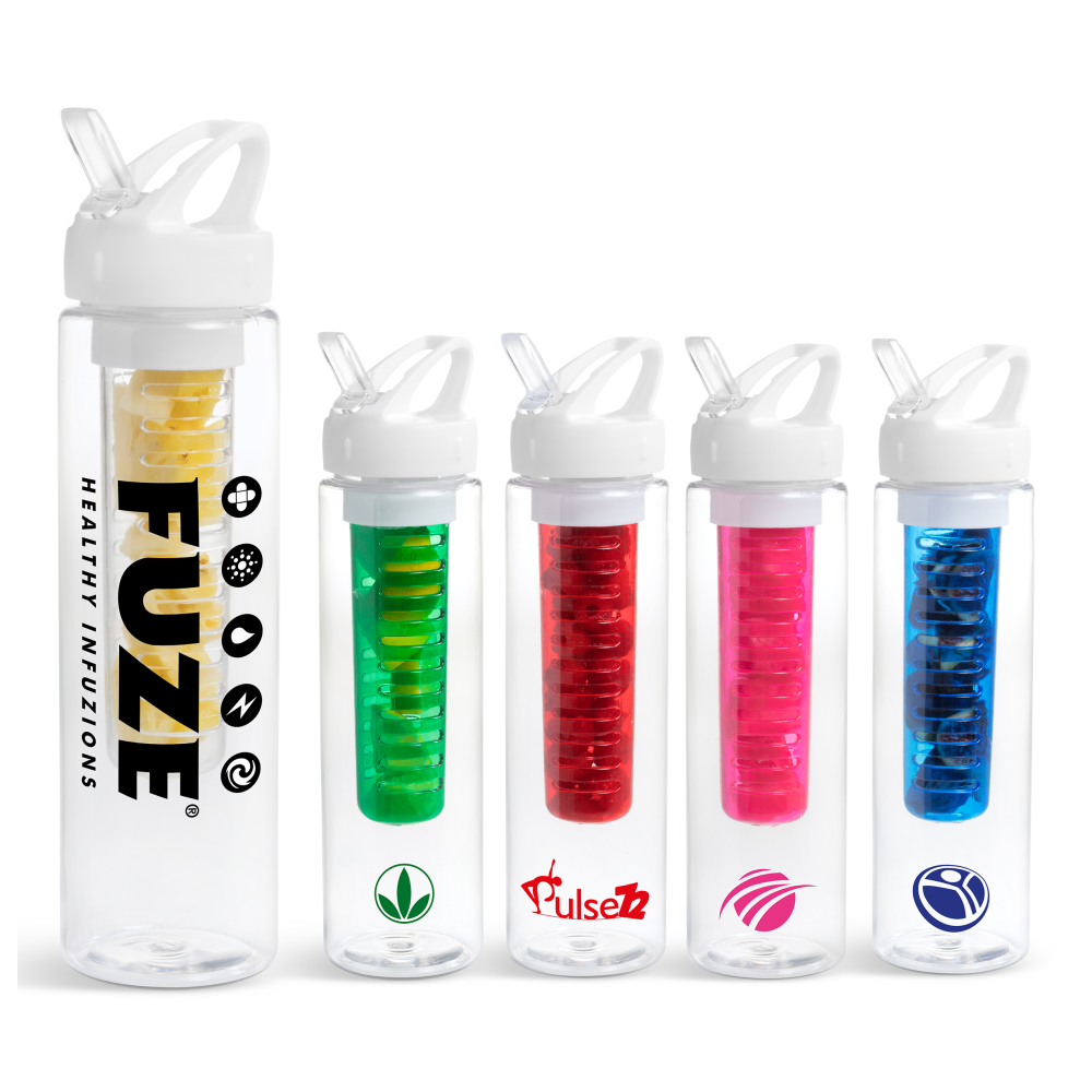 Zest Plastic Infuser Brandable Water Bottle in Various Colours