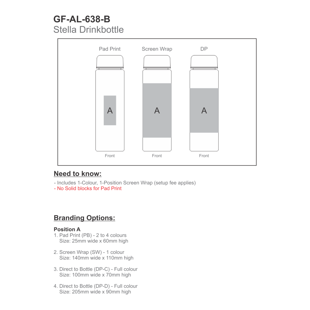 Stella Plastic Brandable Water Bottle