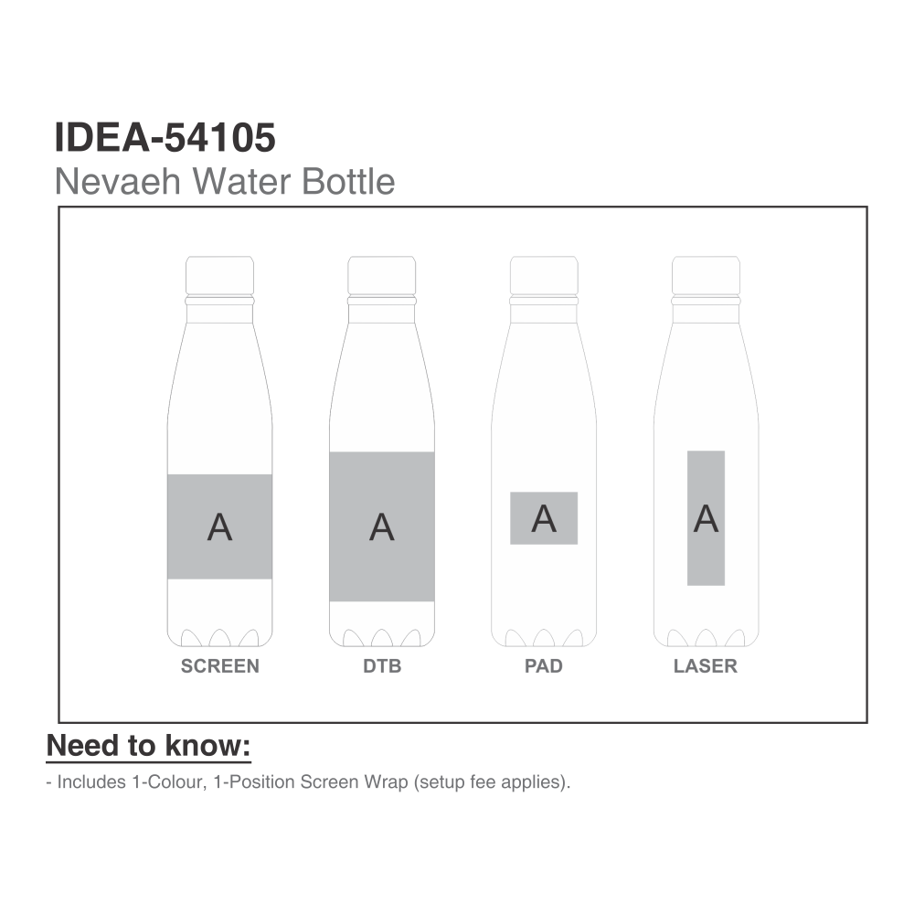 Nevaeh Tapered Aluminium Brandable Water Bottle