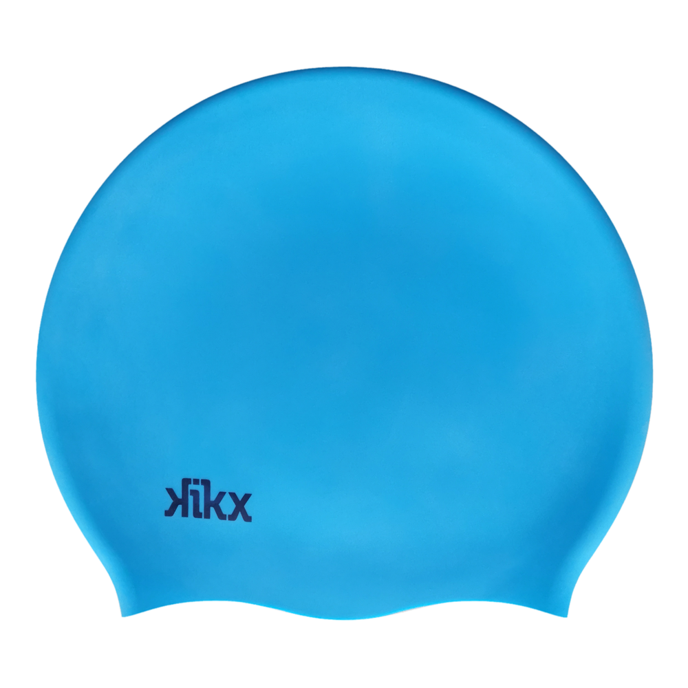 Kikx Big Hair Plain Large Sky Blue Matte Silicone Swim Cap