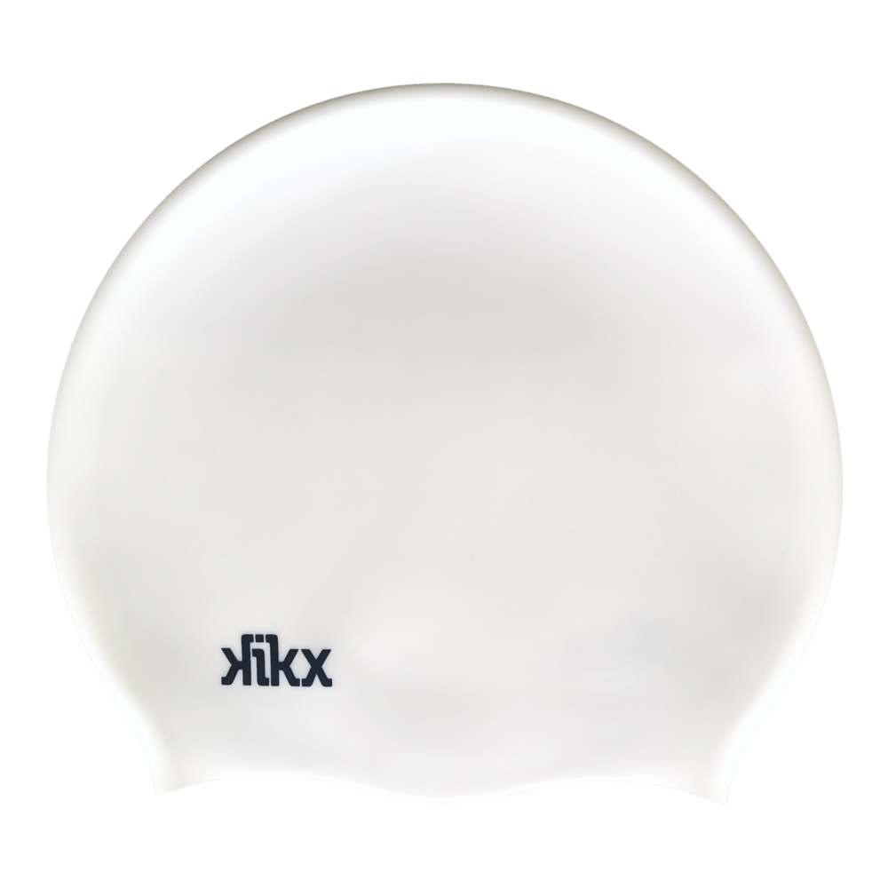 Kikx Big Hair Plain Large White Matte Silicone Swim Cap
