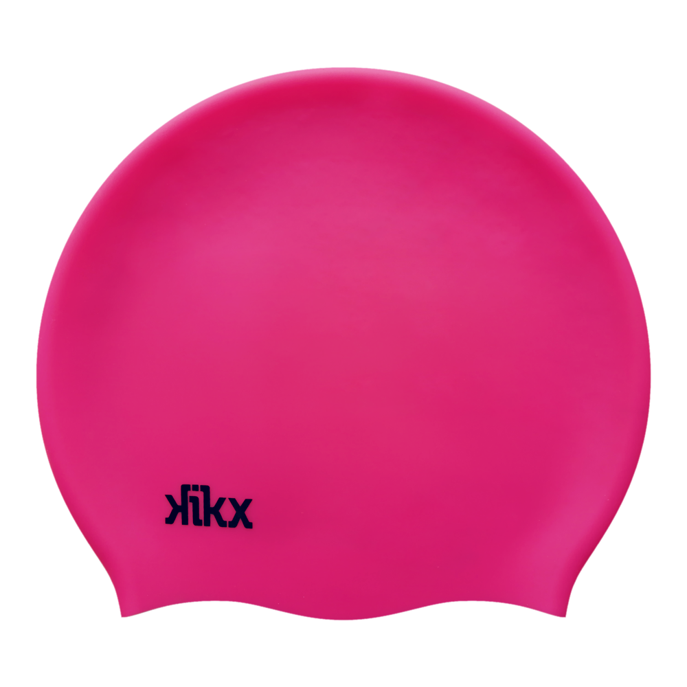 Kikx Big Hair Plain Medium Bright Pink Matte Silicone Swim Cap
