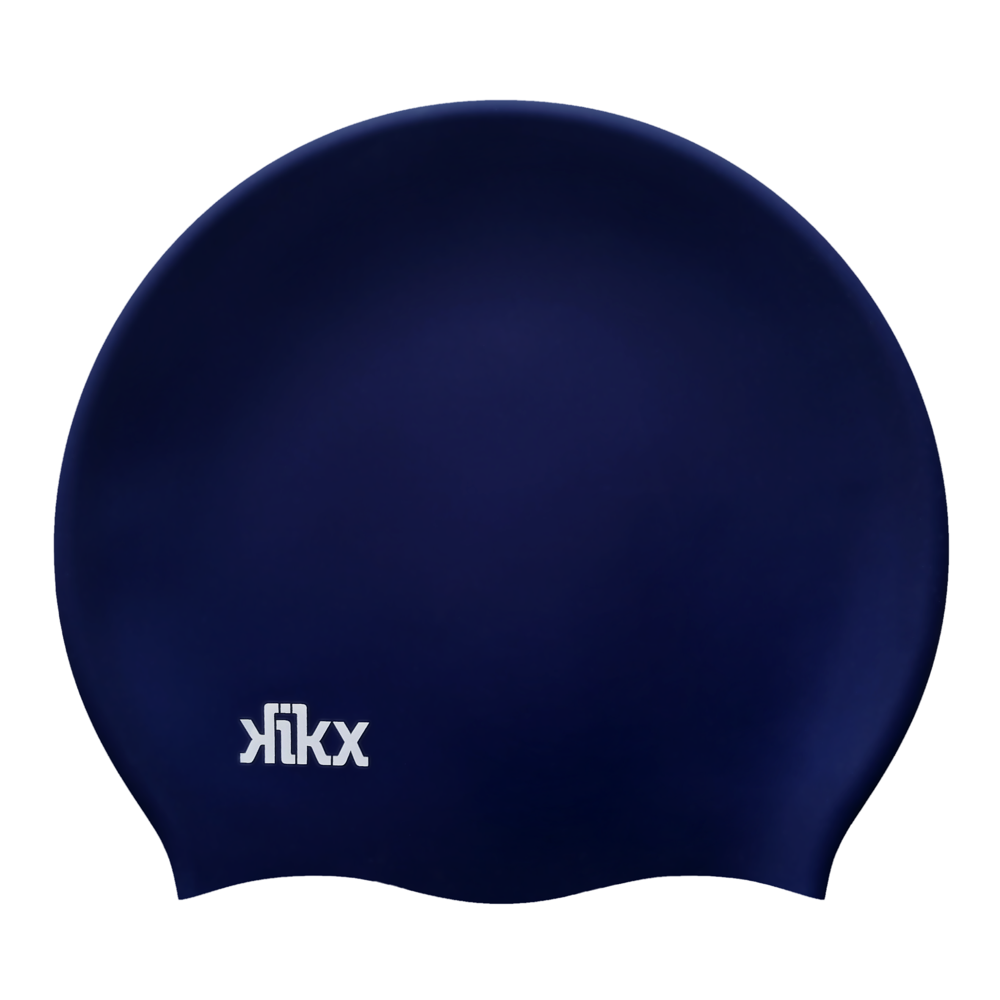 Kikx Big Hair Plain Medium Dark Navy Matte Silicone Swim Cap