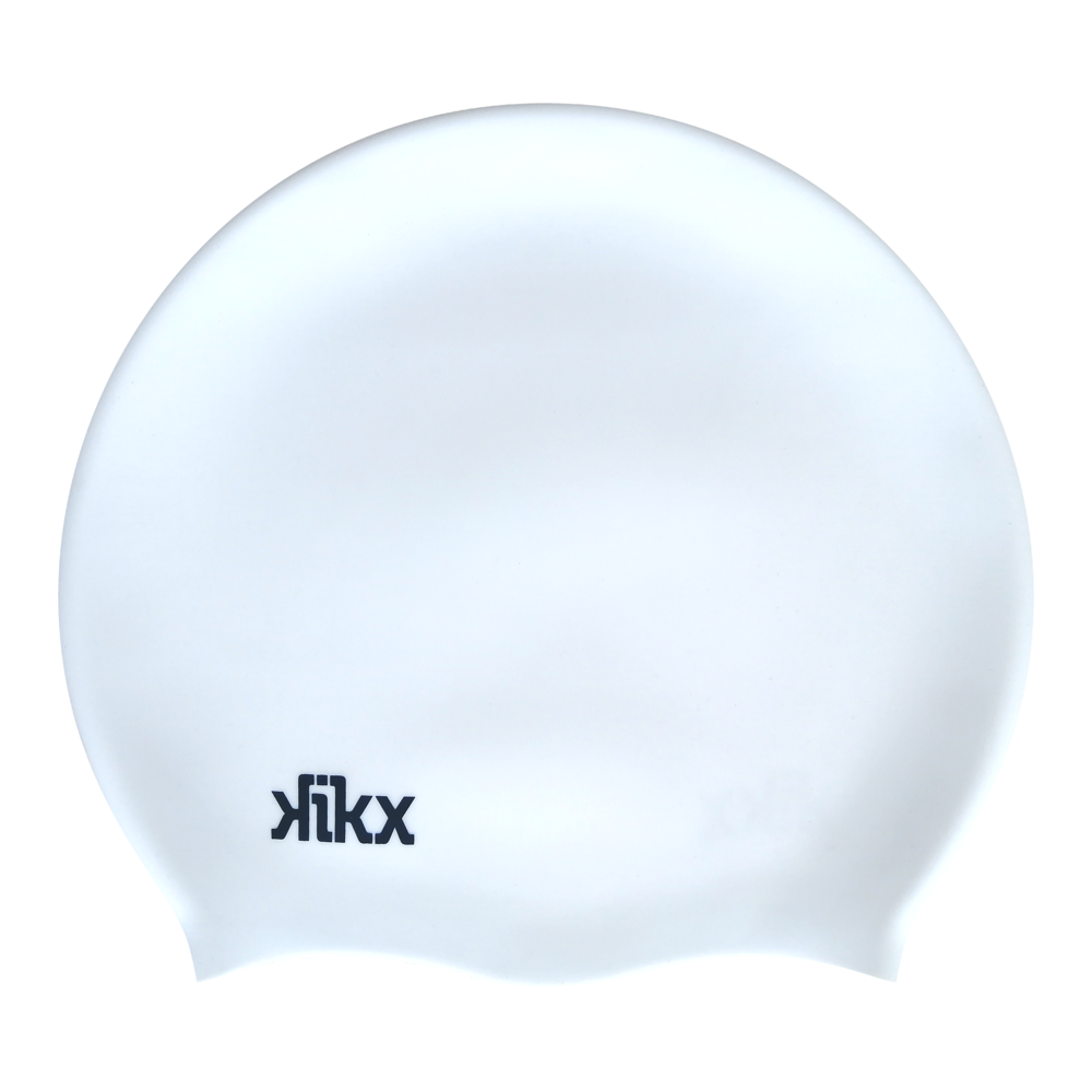 Kikx Big Hair Plain Medium F211 Cool White Matte Silicone Swim Cap