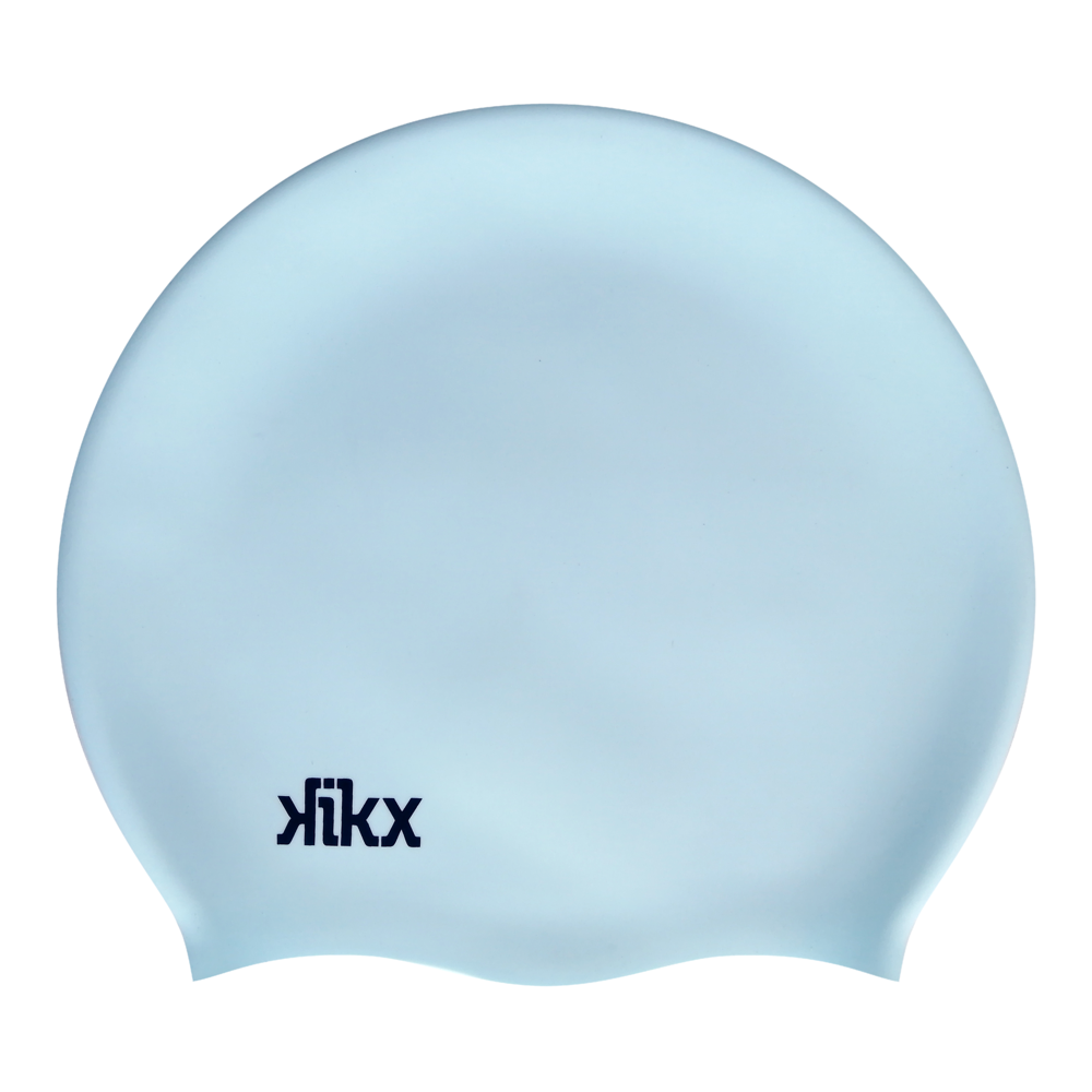 Kikx Big Hair Plain Medium F242 Light Blue Matte Silicone Swim Cap