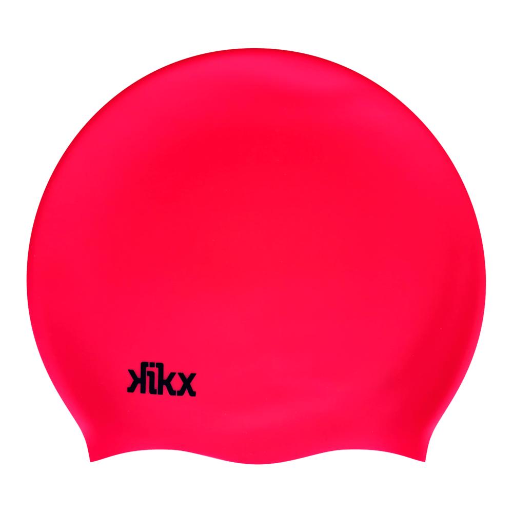 Kikx Big Hair Plain Medium F246 Crimson Red Matte Silicone Swim Cap